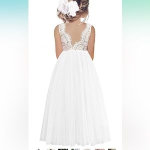NWT White Formal Little Girl’s Dress | Flower Girl | First Communion | Size 6